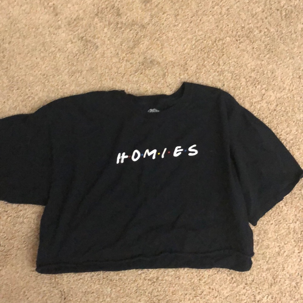 Homies shirt with Friends logo.